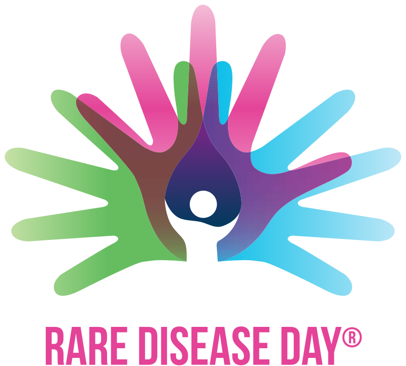 Tiefenbacher Group - Logo for Rare Disease Day featuring overlapping colorful handprints in green, blue, and pink, with a central teardrop shape. Highlights patient-centric drug development. “RARE DISEASE DAY®” is written below in bold pink letters.